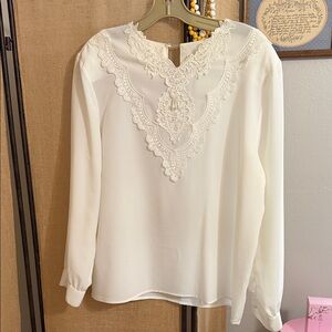 Vintage Chic White Lace Women's Blouse